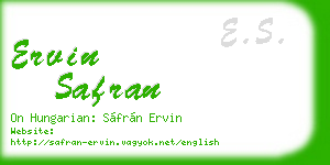 ervin safran business card